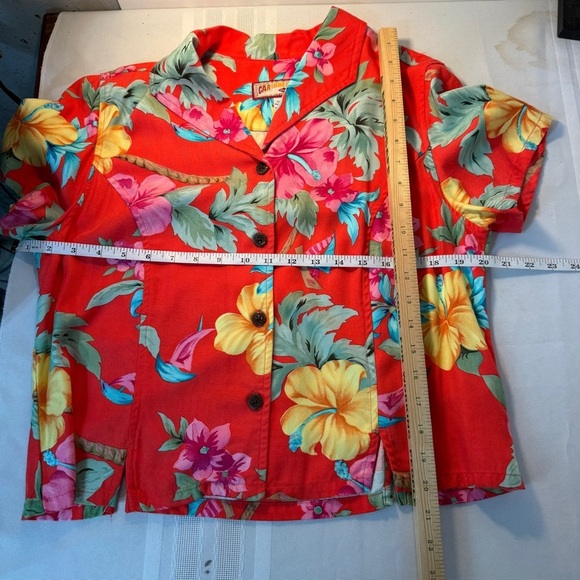 Vintage Caribbean Joe Women’s Hawaiian Shirts L Floral Aloha Tropical Vacation - Picture 8 of 12